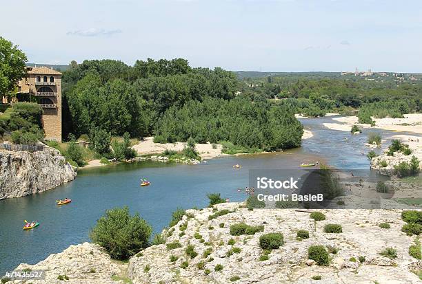 Gardon River Frankreich Stockfoto und mehr Bilder von Aquädukt - Aquädukt, Brücke, Fels