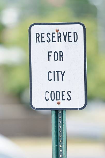 istock Reserved for city codes parking sign 471435845