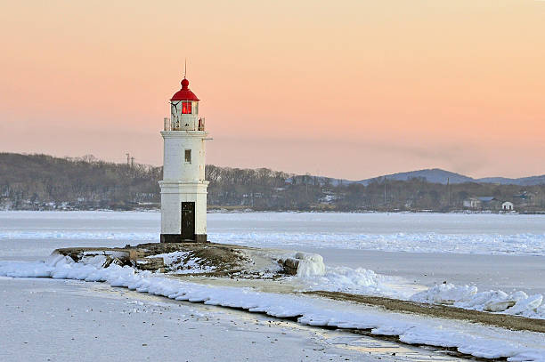 Vladivostok. The lighthouse Egersheld (1876) in winter