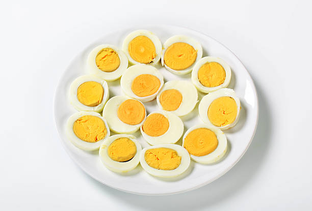 istock Slices of hard-boiled egg 471436043