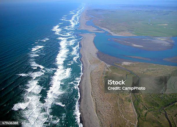 Mouth Of Eel River Aerial Photo Stock Photo - Download Image Now - 2015, Above, Aerial View