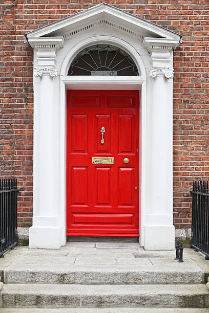 London, United Kingdom - beautiful Georgian front door.