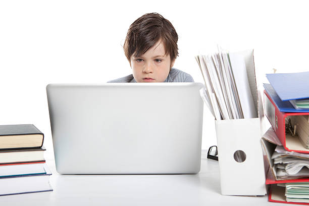 diligent kid stock photo