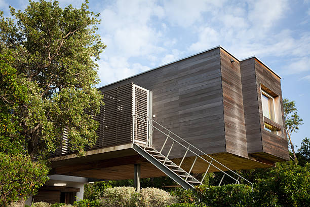 istock Ecological. Modern and Efficient Wooden Design House 471437311