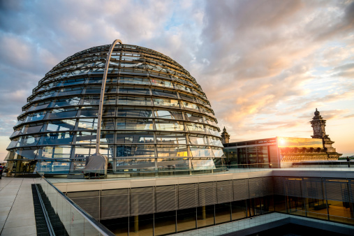 Berlin Reichstag Dome Sunset