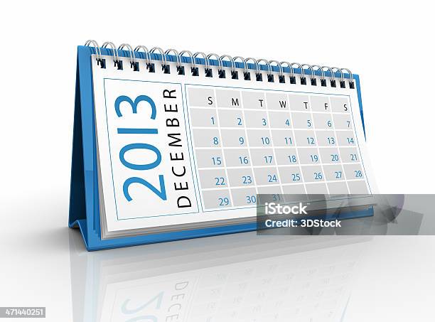 Photo libre de droit de Calendrier Décembre 2013 banque d'images et plus d'images libres de droit de 2013 - 2013, Blanc, Bleu