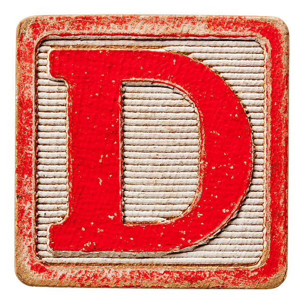 Alphabet - Antique Block Letters, Isolated on White. Letter D.