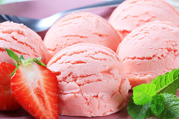 istock Scoops of strawberry ice cream 471441855
