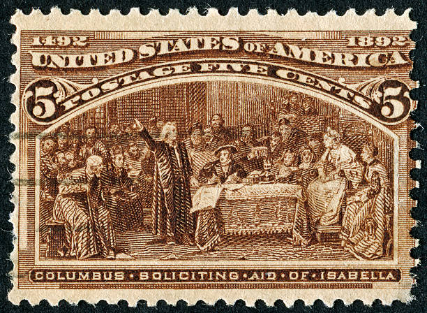 istock Christopher Columbus Soliciting Aid Of Isabella Stamp 471441997