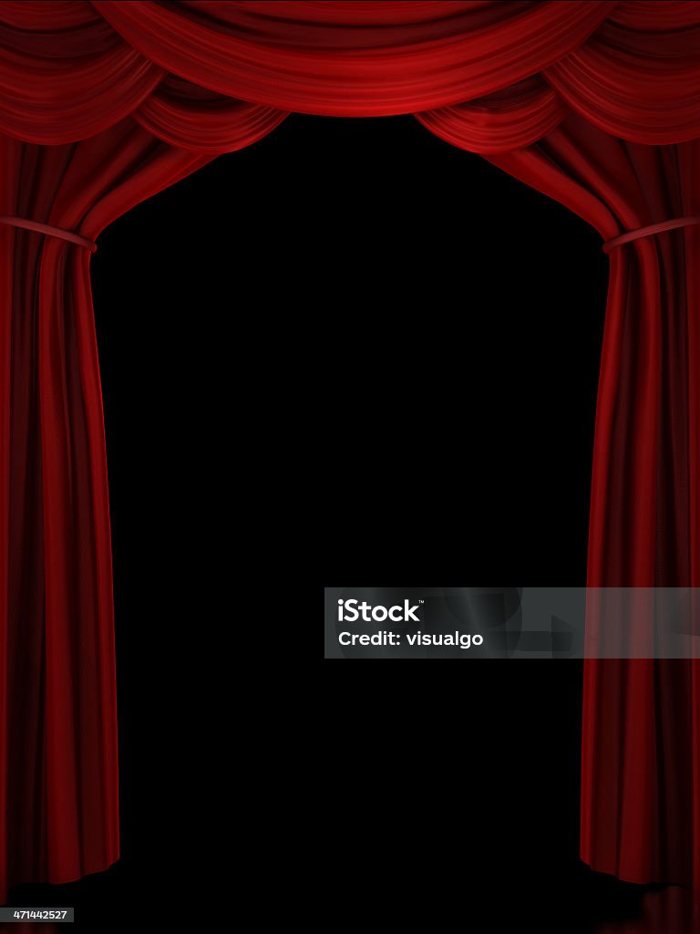 Cortina de palco vermelho - Foto de stock de Cortina royalty-free