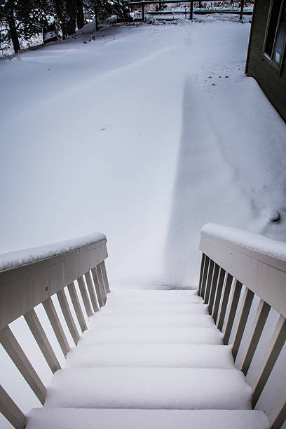 istock Snowdrift at the bottom of stairs 471443020