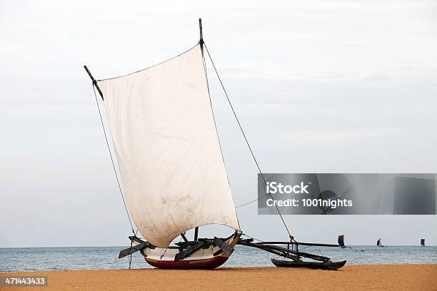Outrigger Prahu Or Proa On The Beach In Sri Lanka Stock Photo - Download Image Now - Beach, Tropical Climate, Asia