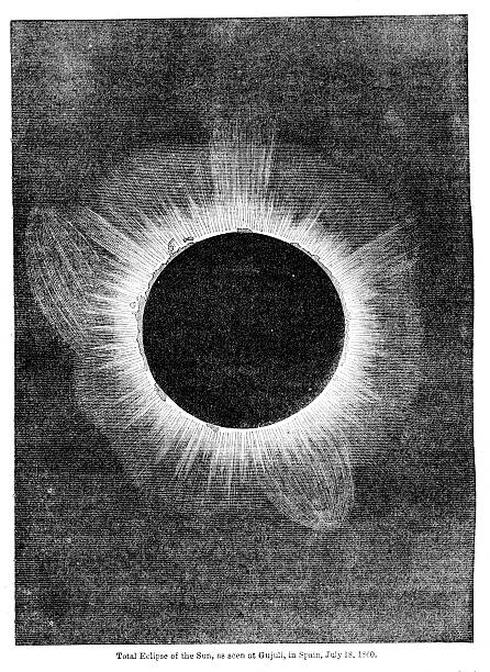 illustrations, cliparts, dessins animés et icônes de éclipse totale solaire july18 1860 depuis 1867 journal - eclipse
