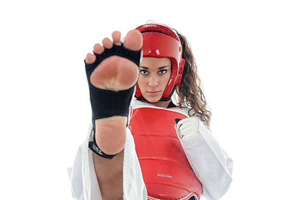 spiel-point - padding tae kwon do helmet karate stock-fotos und bilder