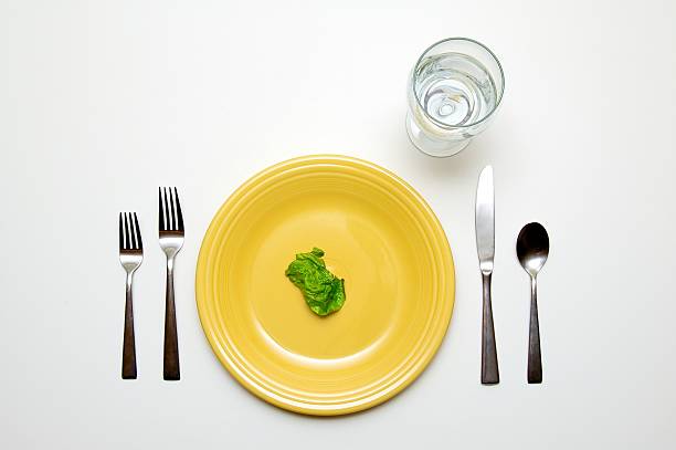 istock One piece of lettuce on a plate representing eating disorder 471444891