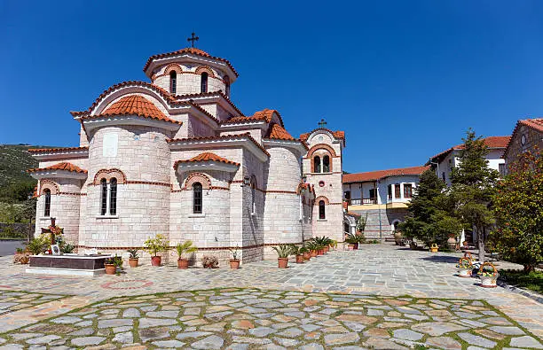 The Holy Monastery of Panagia in Lower Xenia is situated 16 kilometres from the town of Almyros Thessaly, Greece. It is built on a small plateau with beautiful vegetation and plentiful water. . It is built on a small plateau with beautiful vegetation and plentiful water. The wonderworking icon of Panagia of Xenia is tightly linked with the two monasteries and remains a protection and refuge for all the faithful of the region.