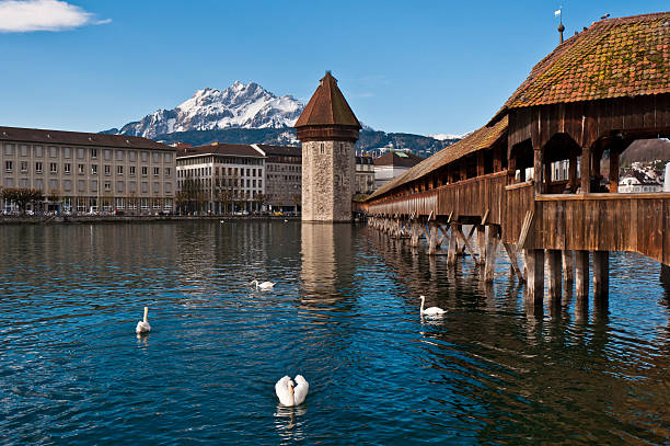 istock wooden Chapel Bridge of Lucerne 471445437