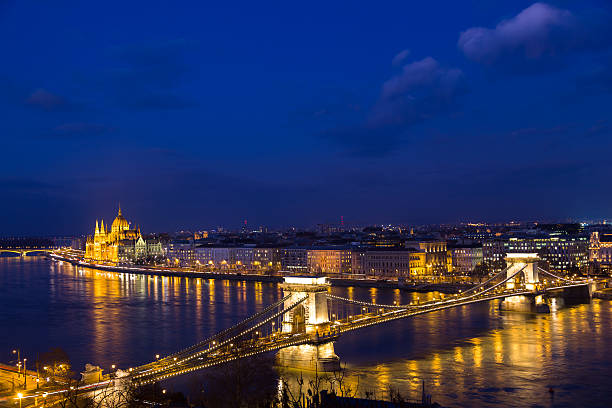 istock Citiscape to parlament building and chain bridge, Budapest 471445889
