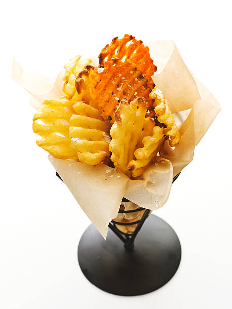 Fritas em formato de waffle - foto de acervo