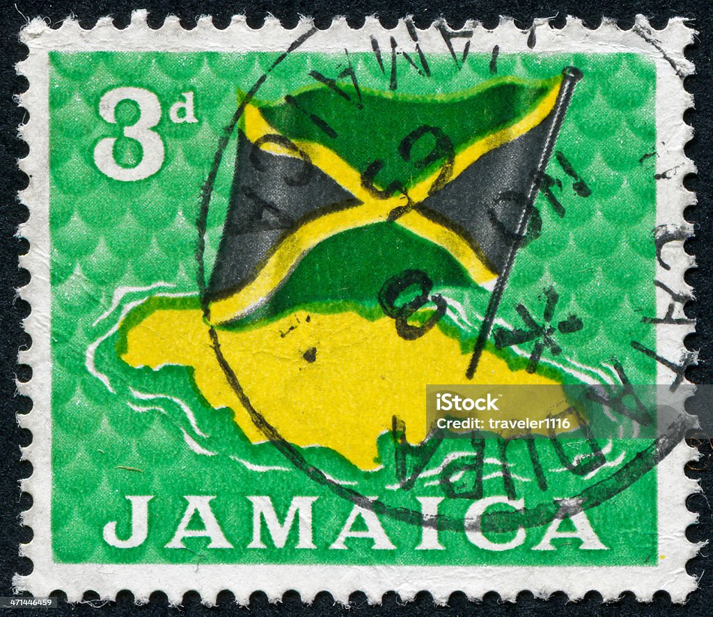 Bandiera della Giamaica Timbro - Foto stock royalty-free di Giamaica