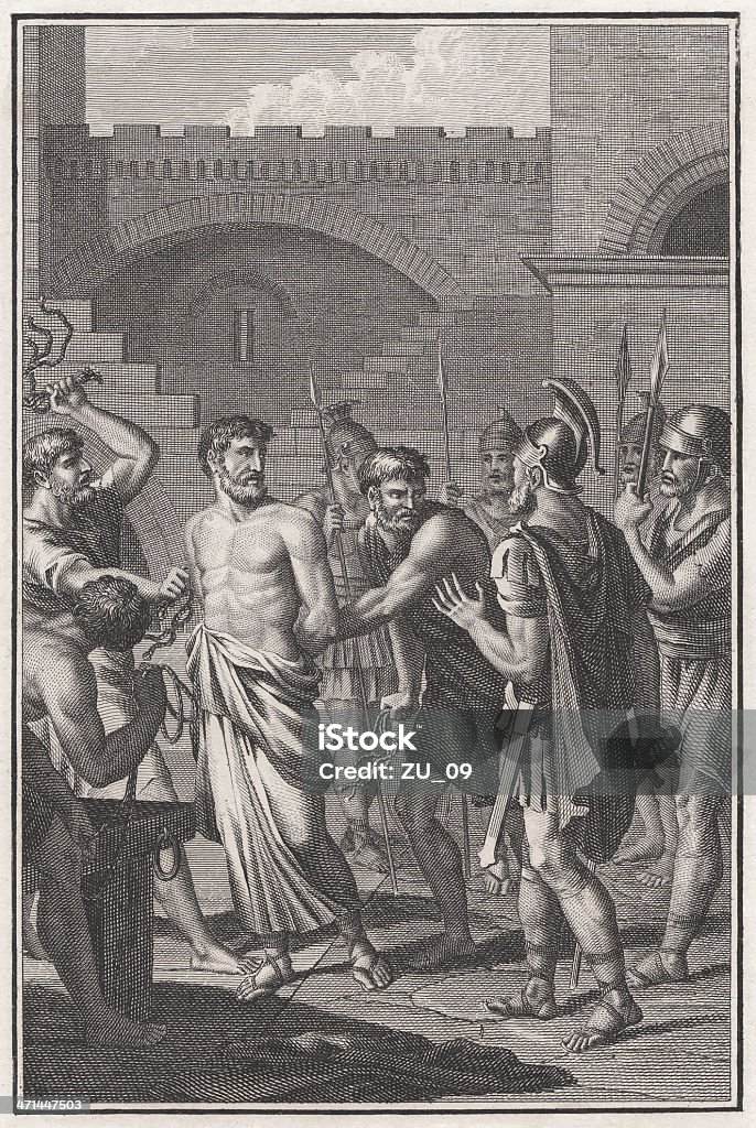 Paul und seinem römischen Staatsbürgerschaft (Handlungen 22, 25.-29.) - Lizenzfrei Apostel Stock-Illustration