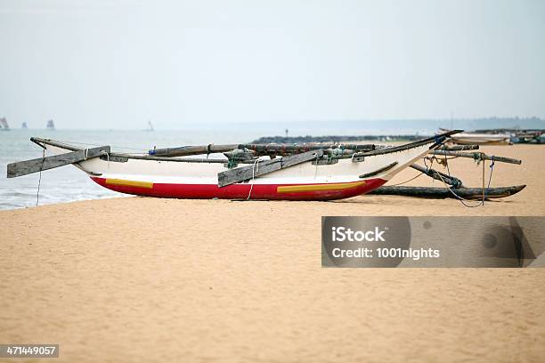 Outrigger Prahu Or Proa On The Beach In Sri Lanka Stock Photo - Download Image Now - Asia, Beach, Beauty In Nature