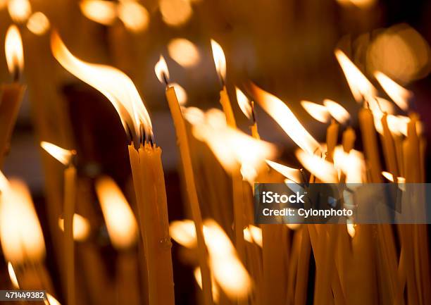 Church Candles Stock Photo - Download Image Now - 2015, Atmospheric Mood, Black Color