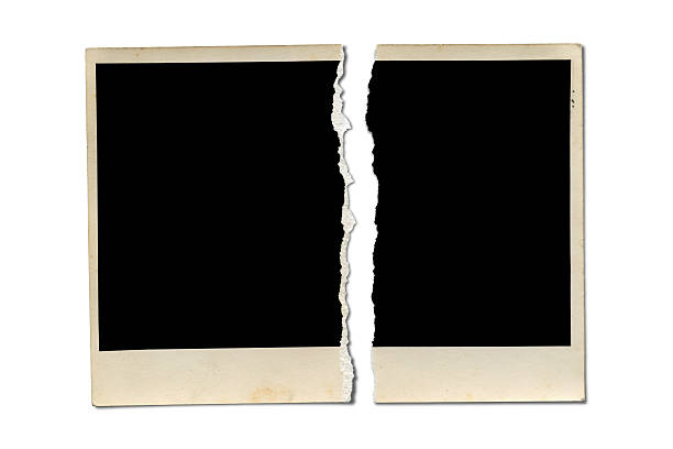 stará fotografie - roztrhaný fotky - stock snímky, obrázky a fotky