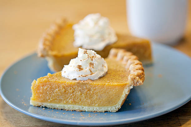 istock Pumpkin Pie Slices Close Up with Coffee Cup 471450571