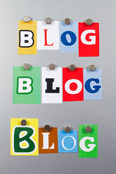 istock Blog pinned on a silver magnet wall 471451007