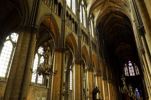 Interior of Cathedral Notre-Dame at Reims, France.