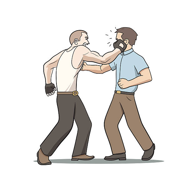 illustrations, cliparts, dessins animés et icônes de visage punch - boxing fist knocking punch