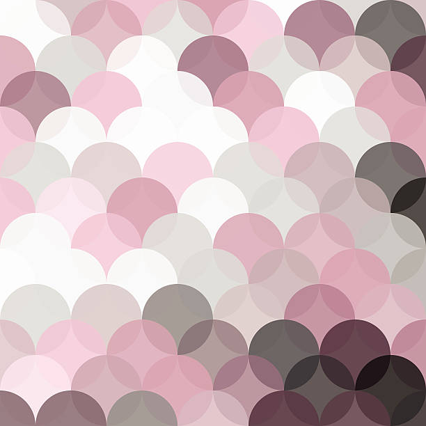 Background Circles Pattern with Transparent Pink and Grey Shades vector art illustration