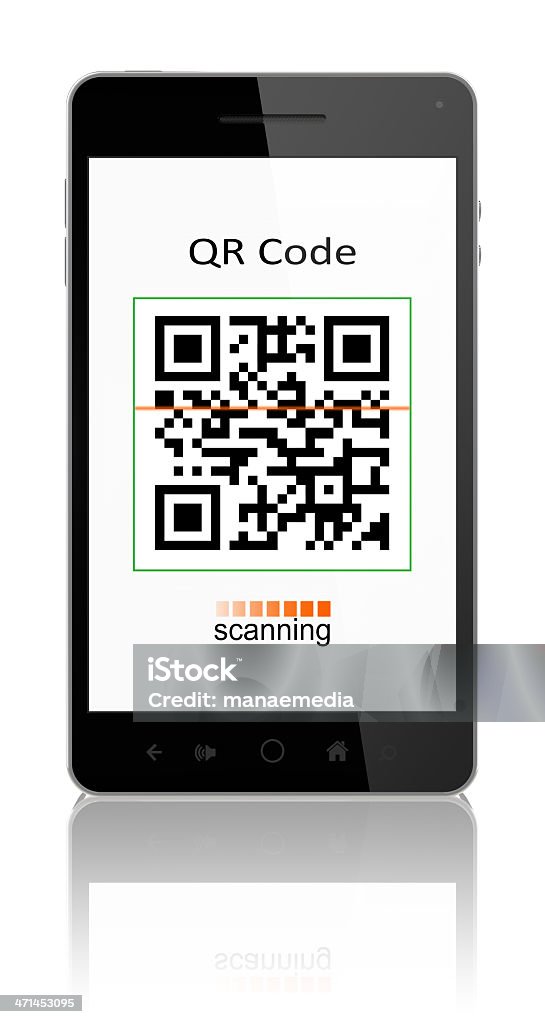 Código Qr en teléfono inteligente - Foto de stock de Código QR libre de derechos