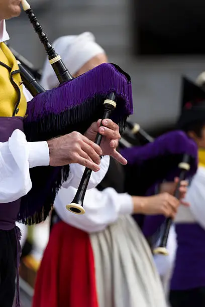 Asturian bagpipes at a music festival