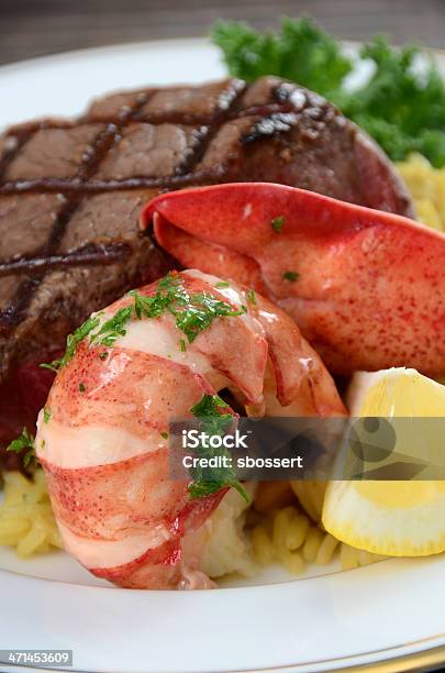 Lobster And Steak Surf N Turf Stock Photo - Download Image Now - Dinner, Surf and Turf, Beef