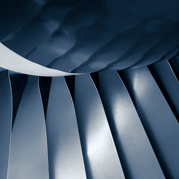 Detail of a turbofan aircraft jet engine
