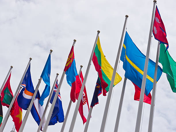 National flags stock photo