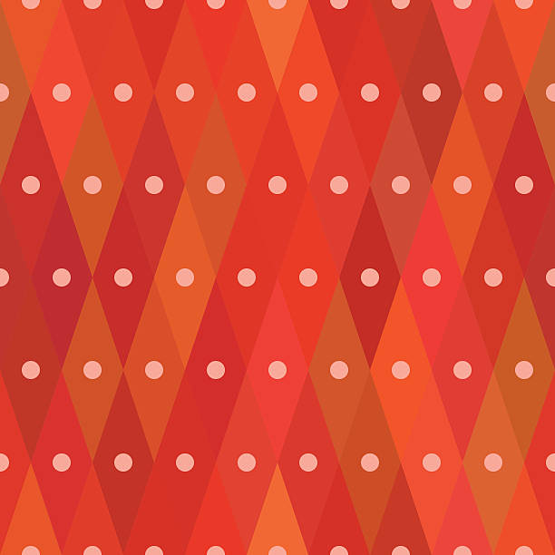 Diamond shaped red seamless pattern with centered dots. vector art illustration