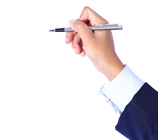 istock Business hand holding pen 471456121