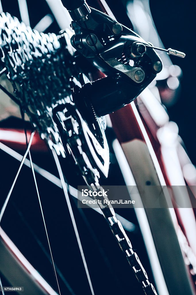 Bicicleta engranajes en la parte posterior de la rueda - Foto de stock de Acero libre de derechos