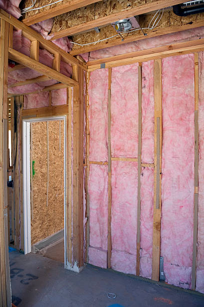 istock Wall of pink insulation 471459761