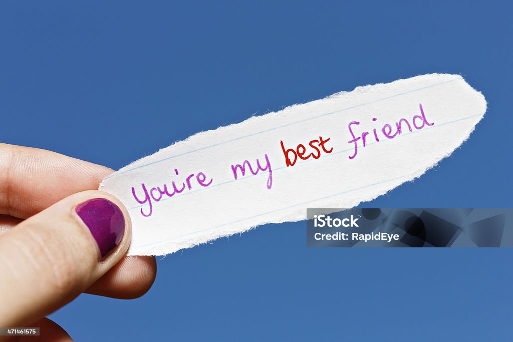 Beste Freunde auf Ewig! Hübsche, handgezeichnete Hinweis verspricht Freundschaft - Lizenzfrei Best - Single Word Stock-Foto
