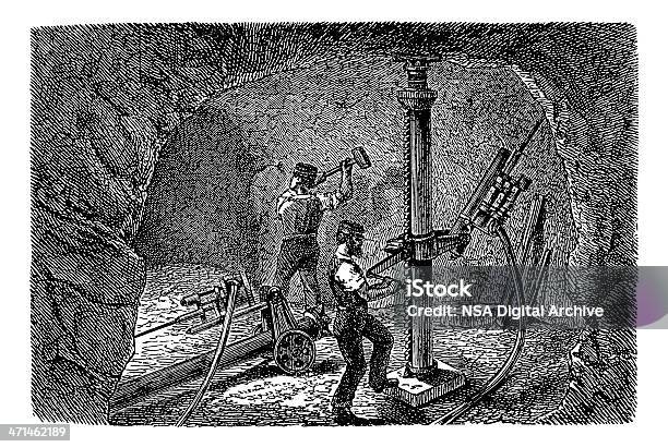 Kopalnia Węgla Pracownikówantyczny Historyczne Ilustracje - Stockowe grafiki wektorowe i więcej obrazów Górnik kopalni węgla