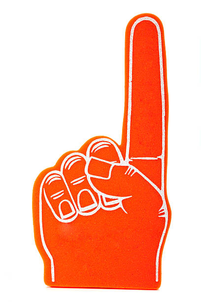 istock Orange Foam Spirit finger keepsake on a white background 471462321