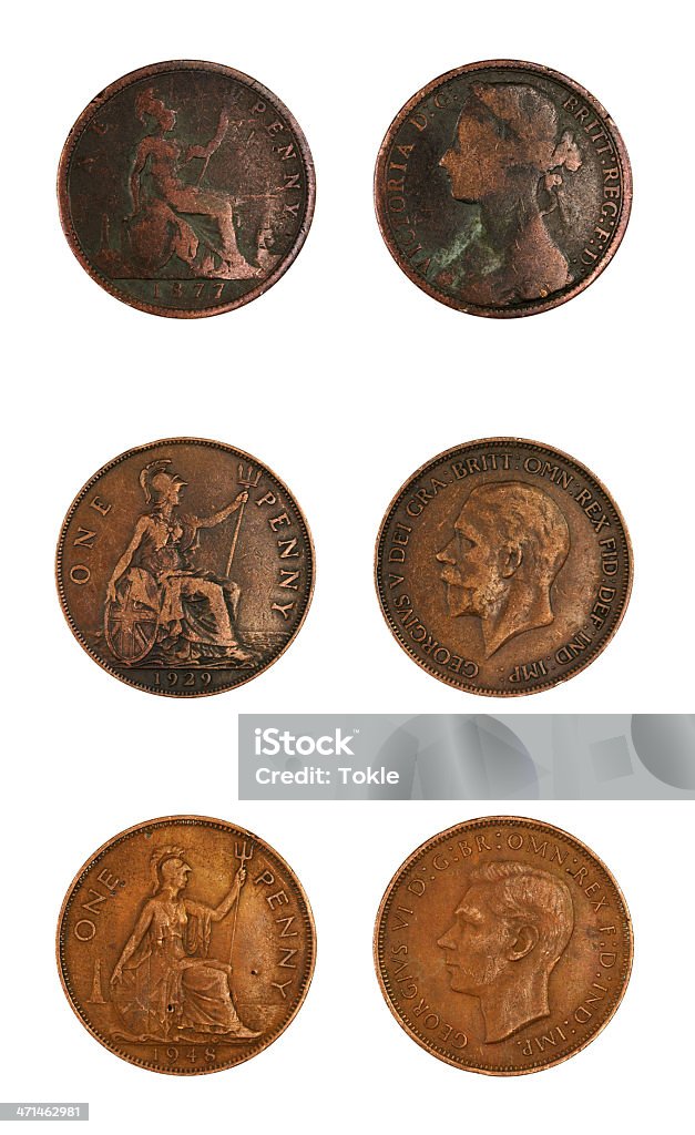 1 Penny Kollektion - Lizenzfrei Bronze Stock-Foto