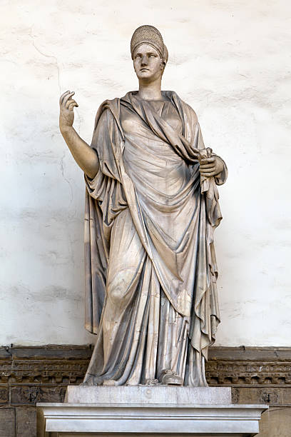 Ancient Roman sculpture of a Vestal Virgin stock photo