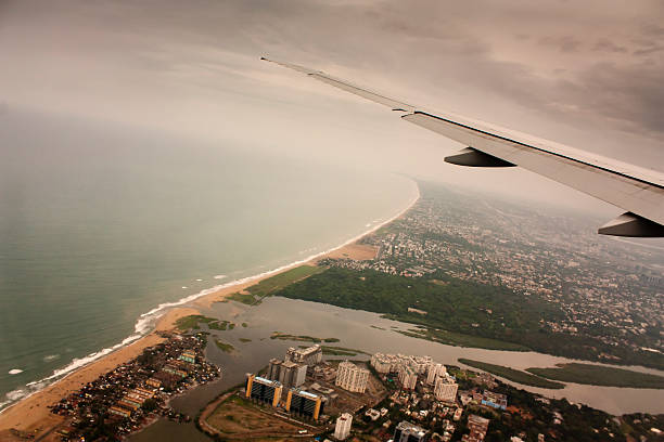 istock Flying over Chennai, India in an airplane 471464440