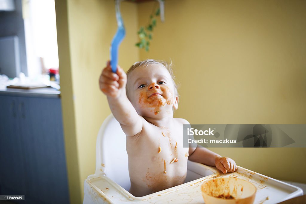Cute Baby Boy Eating Lunch Stock Photo - Download Image Now - Baby - Human  Age, Eating, Individuality - iStock