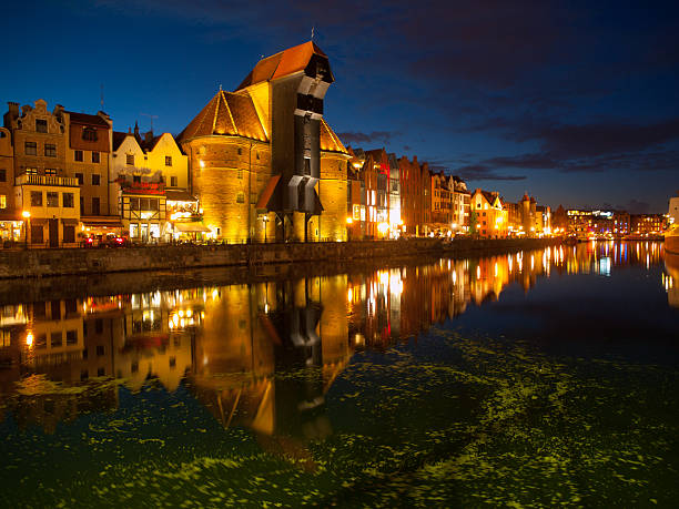 istock Gdansk Old Town and famous crane by night 471464936